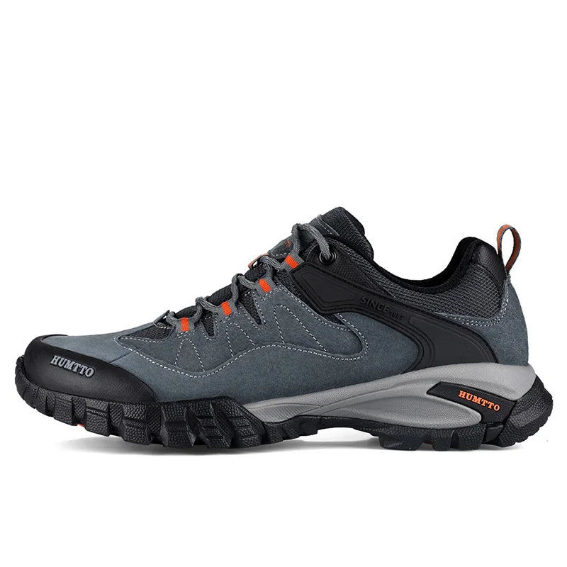 HUMTTO Waterproof Hiking Shoes Men Women Breathable Non-slip Genuine Leather Shoes Outdoor Climbing Trekking Tourism Sneakers