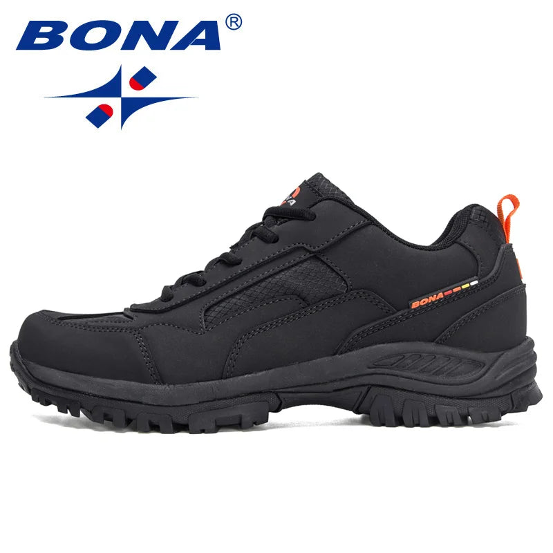 BONA New Designers Non-slip Wear-resistant Breathable Hiking Shoes Men Outdoor High-quality Jogging Walking Shoe Mansculino