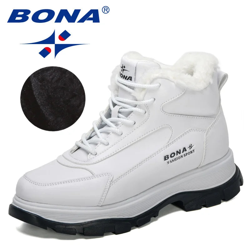 BONA 2022 New Designers Classics Winter Snow Boots Women Fashion Casual High-top Shoes Ladies Plush Warm Platform Ankle Boots