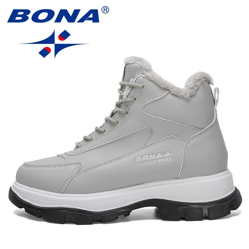 BONA 2022 New Designers Classics Winter Snow Boots Women Fashion Casual High-top Shoes Ladies Plush Warm Platform Ankle Boots