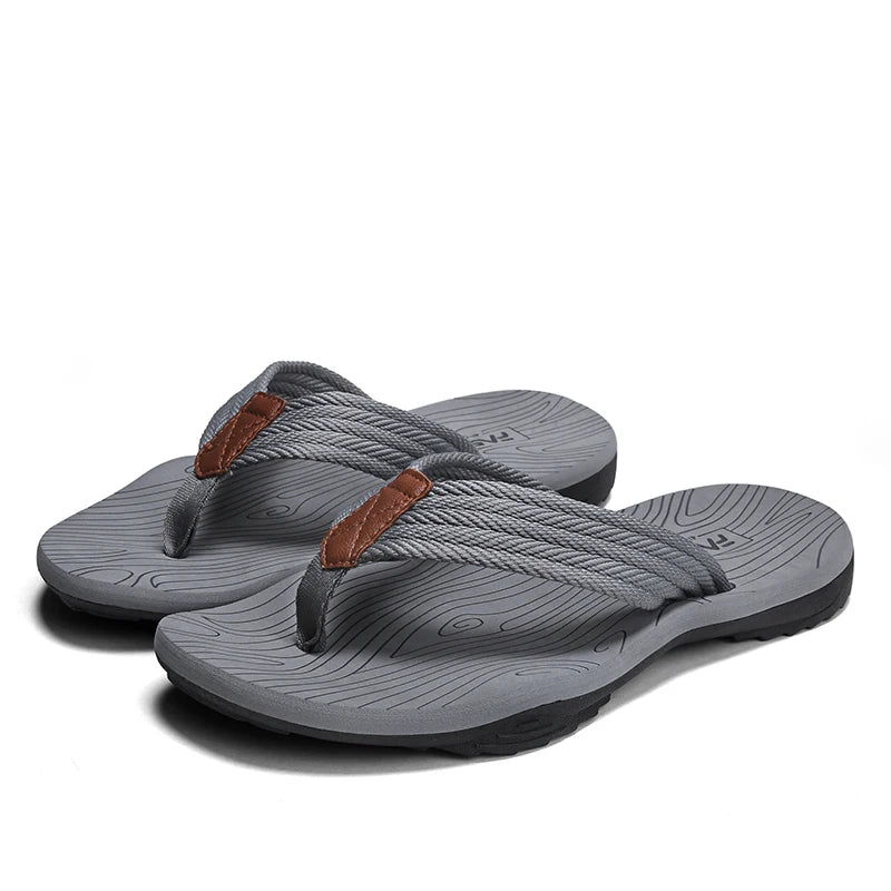 Men Summer Flip Flops Breathable Beach Sandals Anti-slip Casual Flats Shoes High Quality Slippers Zapatos De Hombre Plus Size