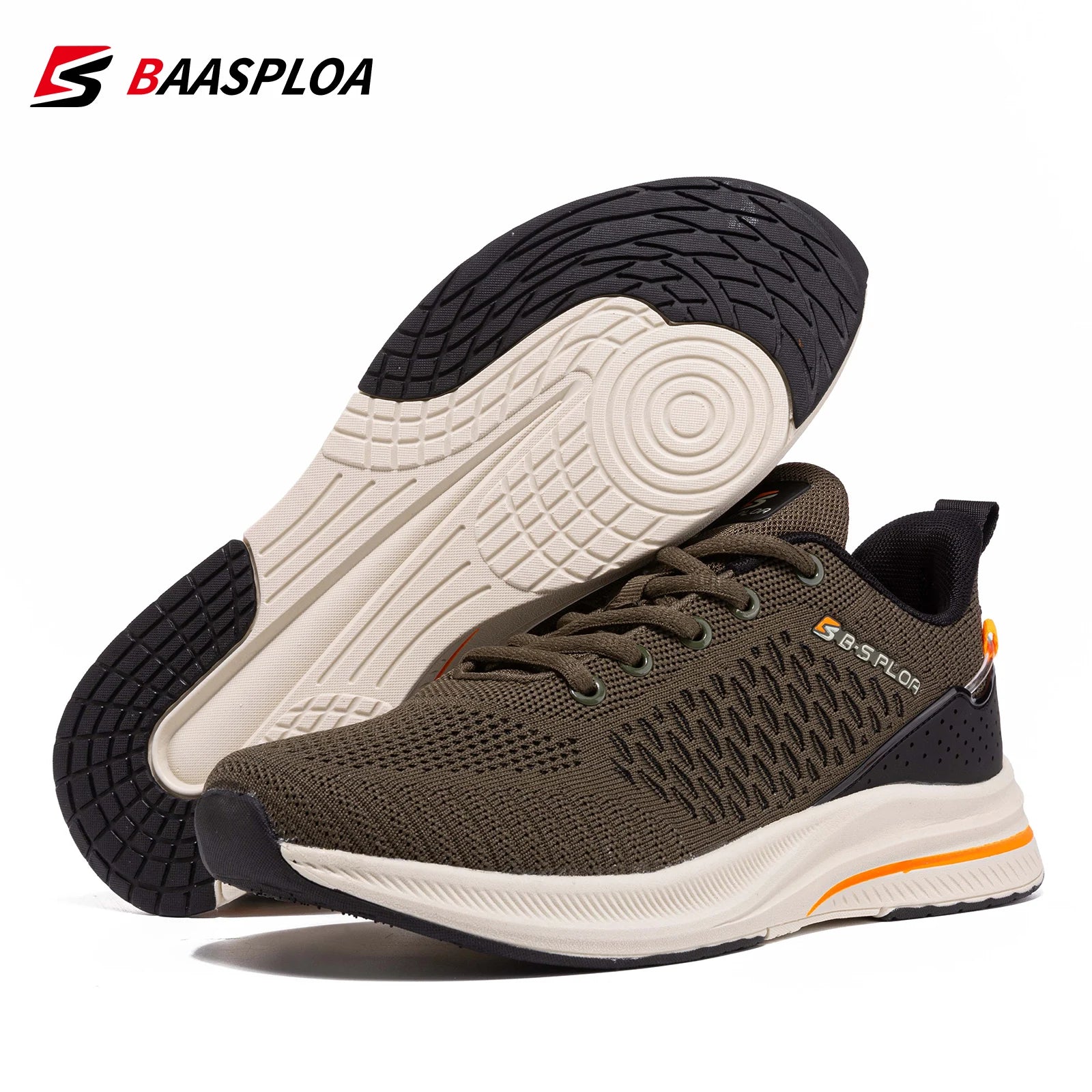 Baasploa Men Running Shoes New Breathable Mesh Sport Shoes Men Classic Casual Sneakers Comfort Walking Non-slip Outdoor Male