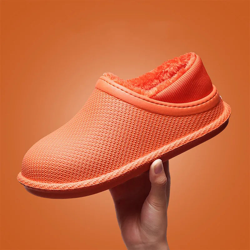 WOIZGIC Women's Female Indoor Warm Shoes Slippers Autumn Winter Fur Plush EVA Plus Size 35-45