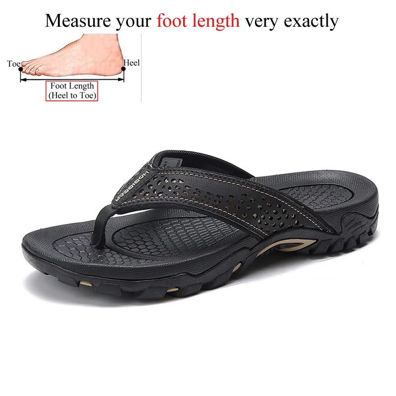 Summer Outside PU Leather Mens Flip Flops Slippers Outdoor Beach Shoes Flip Flop Plus Big Size 49 50 51 52 Hot Sale Dropshipping