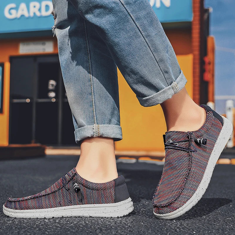 Brand Men Casual Shoes Fashion Denim Canvas Shoes Breathable Men Walking Flat Shoes Outdoor Large Size Light Men's Shoes Loafers