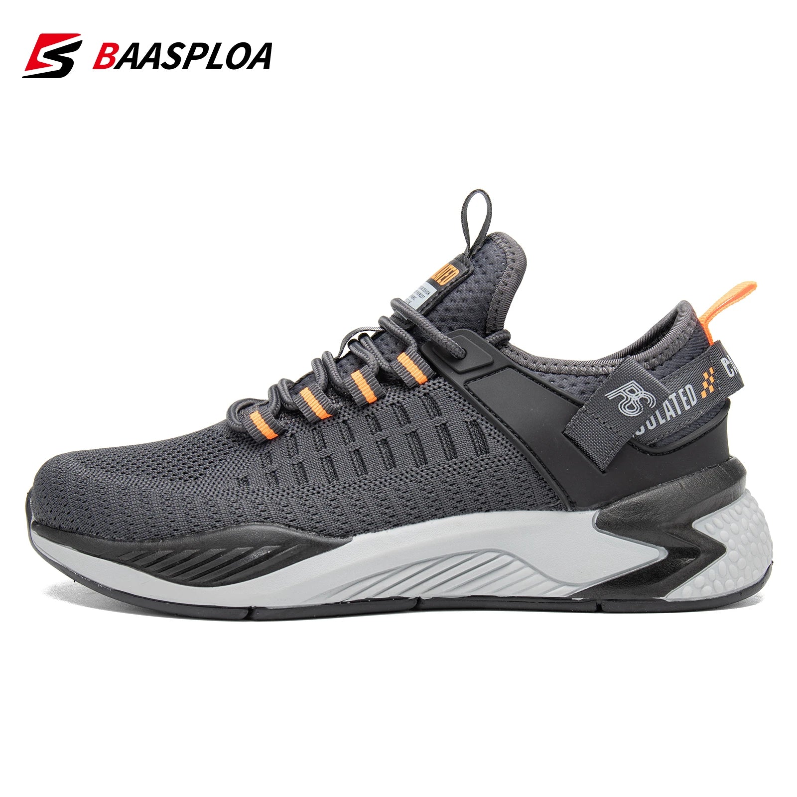 Baasploa Men Running Shoes Casual Lightweight Breathable Mesh Lace-Up Sneakers Male Outdoor Non-Slip Sports Tennis Shoes