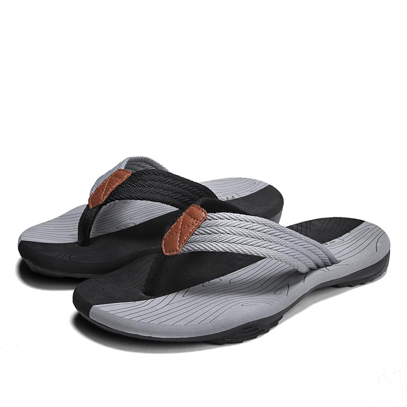 Men Summer Flip Flops Breathable Beach Sandals Anti-slip Casual Flats Shoes High Quality Slippers Zapatos De Hombre Plus Size