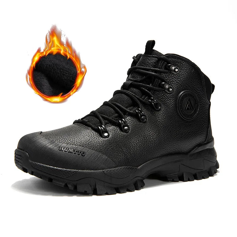 HUMTTO Brand Breathable Hiking Shoes for Men Winter Waterproof Outdoor Climbing Trekking Shoes Mens Leather Male Tactical Boots