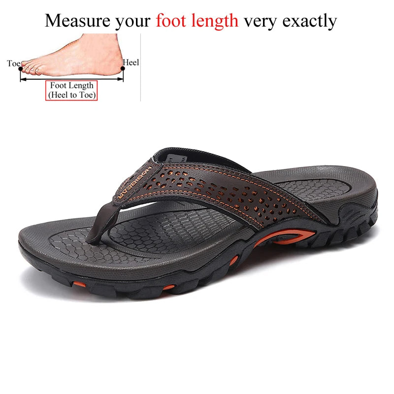 Summer Outside PU Leather Mens Flip Flops Slippers Outdoor Beach Shoes Flip Flop Plus Big Size 49 50 51 52 Hot Sale Dropshipping