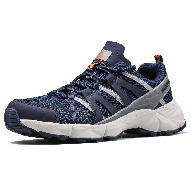 HUMTTO Non-slip Cushioning Running Shoes Men Breathable Mesh Lace-Up Sport Jogging Trekking Shoes Summer Outdoor Light Sneakers