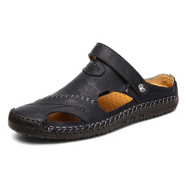 Summer Sandals Men Leather Classic Roman Sandals 2024 Slipper Outdoor Sneaker Beach Rubber Flip Flops Men Water Trekking Sandals