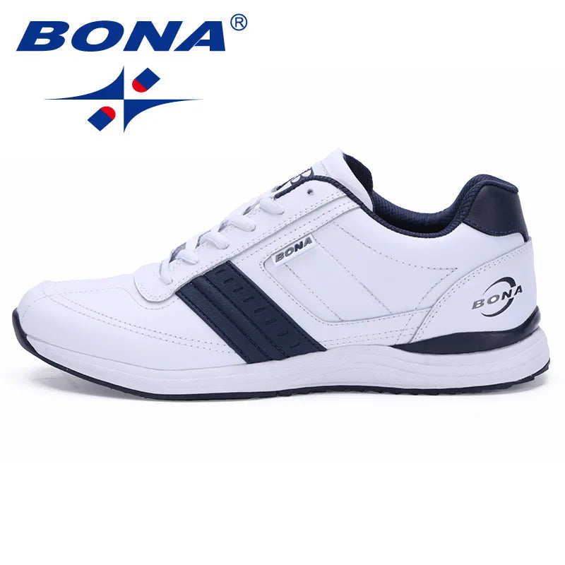 BONA New Popular Style Men Casual Shoes Lace Up Comfortable Shoes Men Soft Lightweight Outsole Hombre