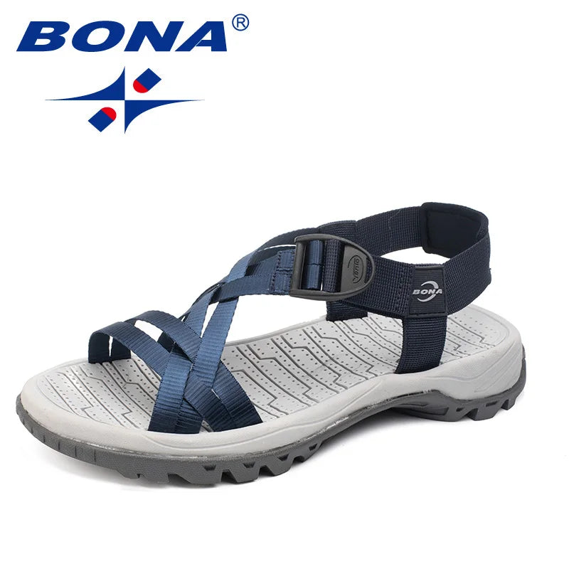 BONA New Classics Style Men Sandals Outdoor Walking Summer Shoes Comfortable Band Upper Men Slippers Soft Light Free Shipping