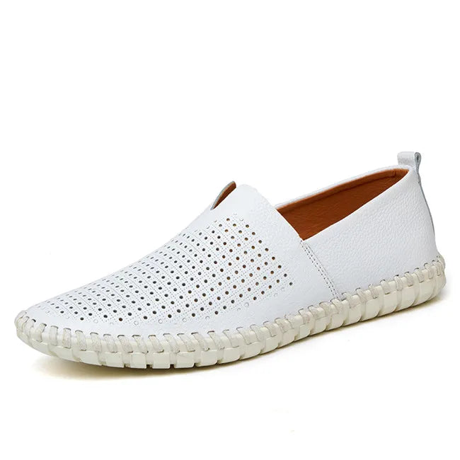MIXIDELAI Genuine Cow Leather Mens Loafers Fashion Handmade Moccasins Soft Leather Blue Slip On Men's Boat Shoe PLUS SIZE 38~47