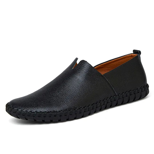 MIXIDELAI Genuine Cow Leather Mens Loafers Fashion Handmade Moccasins Soft Leather Blue Slip On Men's Boat Shoe PLUS SIZE 38~47