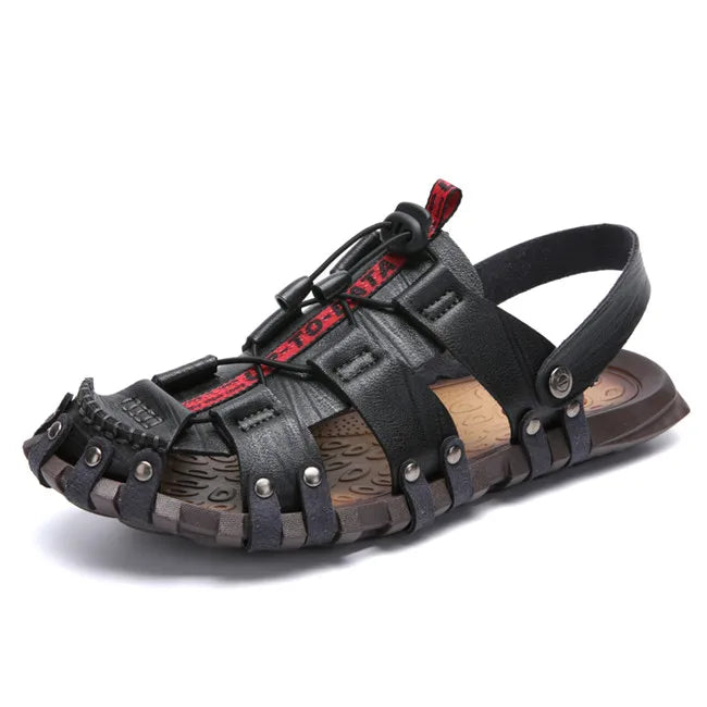 MIXIDELAI New Hot Sale Men'S Sandals Leather Men Summer Shoes Leisure Slippers Flip-Flops Men Comfortable Footwear Soft Sandal