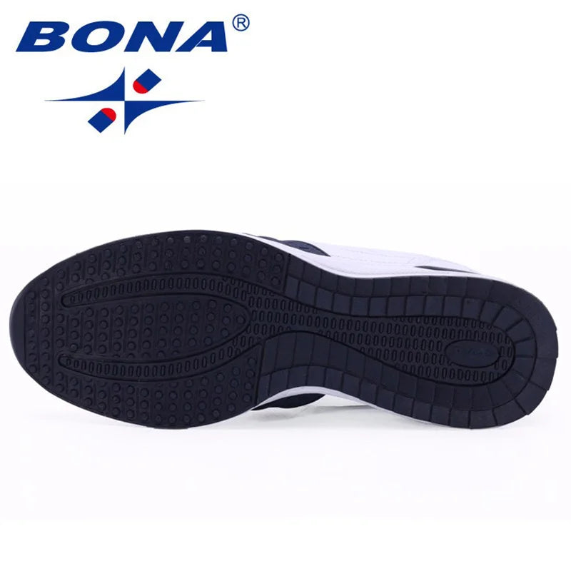 BONA New Popular Style Men Casual Shoes Lace Up Comfortable Shoes Men Soft Lightweight Outsole Hombre