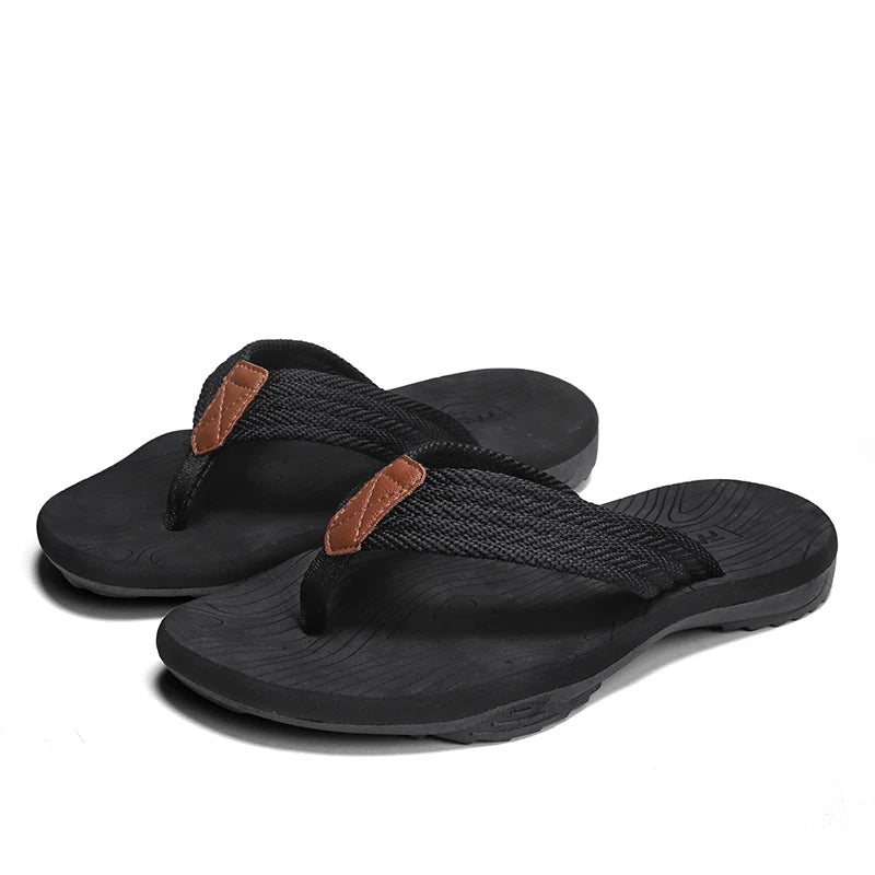 Men Summer Flip Flops Breathable Beach Sandals Anti-slip Casual Flats Shoes High Quality Slippers Zapatos De Hombre Plus Size