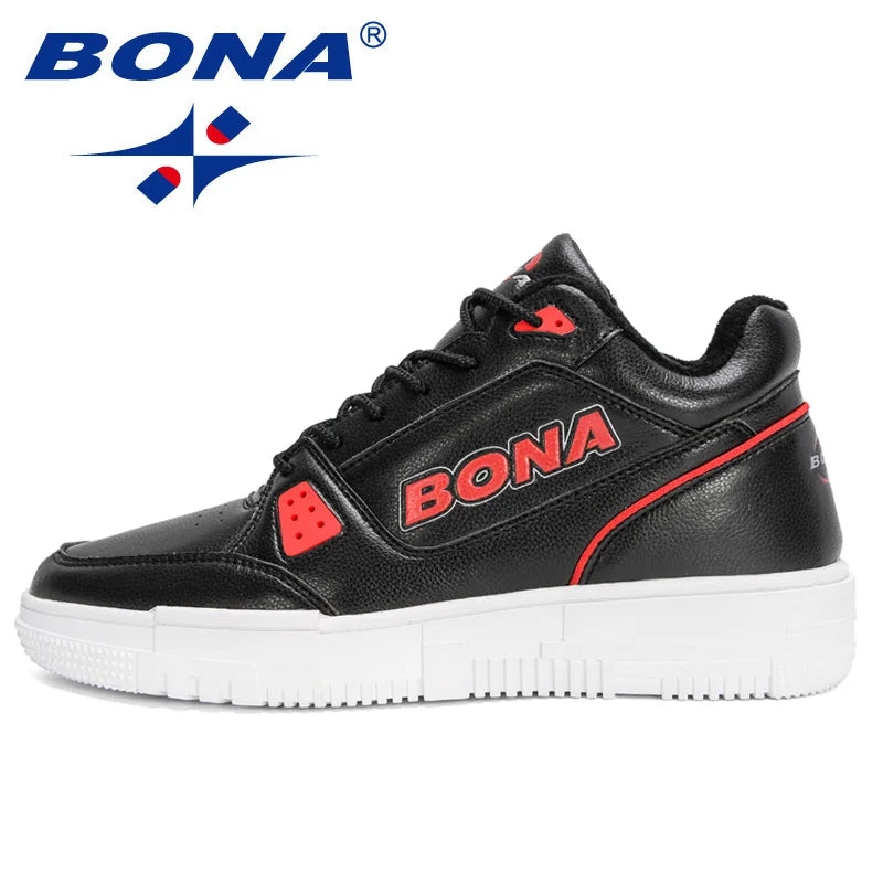 BONA 2022 New Designers Winter Sneakers Breathable Warm Plush Casual Shoes Men Flat Shoes Man Anti-Slip Platform Shoe Mansculino