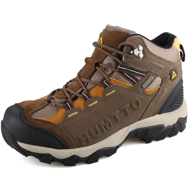 HUMTTO 2020 Waterproof Hiking Boots Breathable Lace Up Ourdoor Shoes Mens Leather Climbing Trekking Tourism Sneakers Men Women