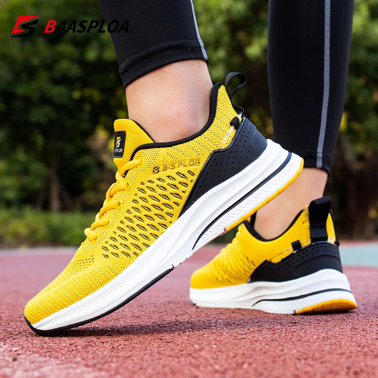Baasploa Men Running Shoes New Breathable Mesh Sport Shoes Men Classic Casual Sneakers Comfort Walking Non-slip Outdoor Male