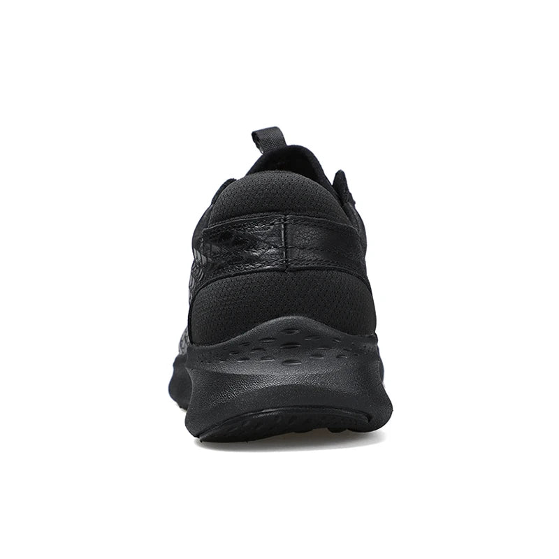 High Quality Genuine Leather Hiking Shoes Men Elastic Band Outdoor Sneakers Soft Non-slip Light Trekking Sports Shoes for Male