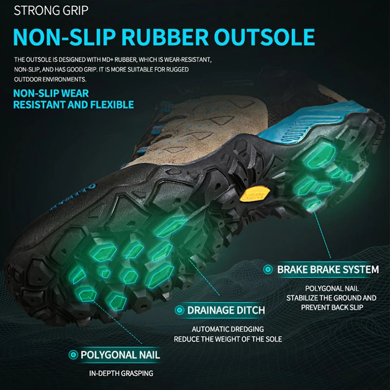 HUMTTO New Hiking Shoes Men's Waterproof Outdoor Sneakers for Men Leather Women Walking Climbing Trekking Sport Man Boots Woman