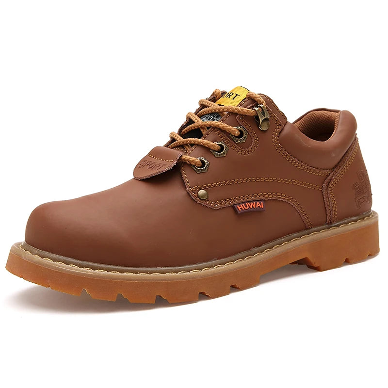 STRONGSHEN Handmade Leather Boots British Men Tooling Boots Work Shoes Couple Classic Ankle Boots Leather Casual Shoes Plus Size