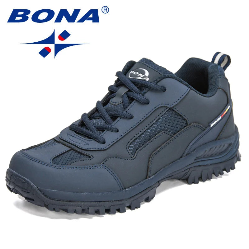 BONA New Designers Non-slip Wear-resistant Breathable Hiking Shoes Men Outdoor High-quality Jogging Walking Shoe Mansculino
