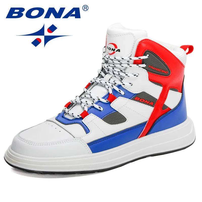BONA 2022 New Designers High Quality Basketball Shoes Men Fashion Sneakers Anti-skid High-top Breathable Walking Shoe Mansculino