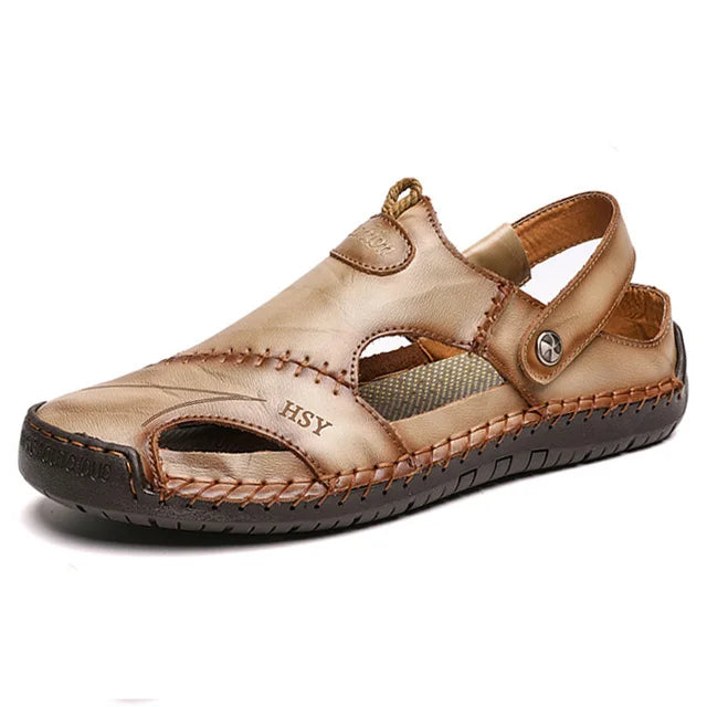 Summer Sandals Men Leather Classic Roman Sandals 2024 Slipper Outdoor Sneaker Beach Rubber Flip Flops Men Water Trekking Sandals