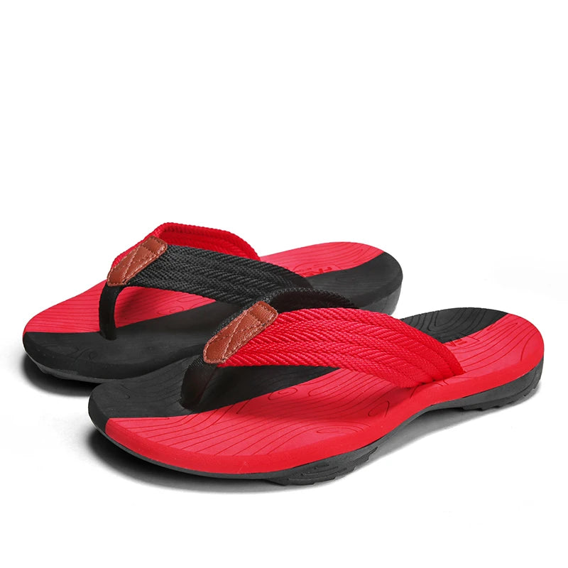 Men Summer Flip Flops Breathable Beach Sandals Anti-slip Casual Flats Shoes High Quality Slippers Zapatos De Hombre Plus Size