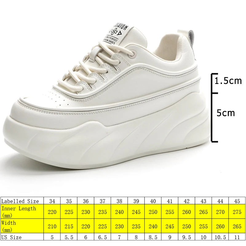 Fujin 6.5cm Genuine Leather Platform Wedge Boots Spring Autumn Supportive Ankle Boots Chunky Sneakers Women Comfy Pumps Shoes