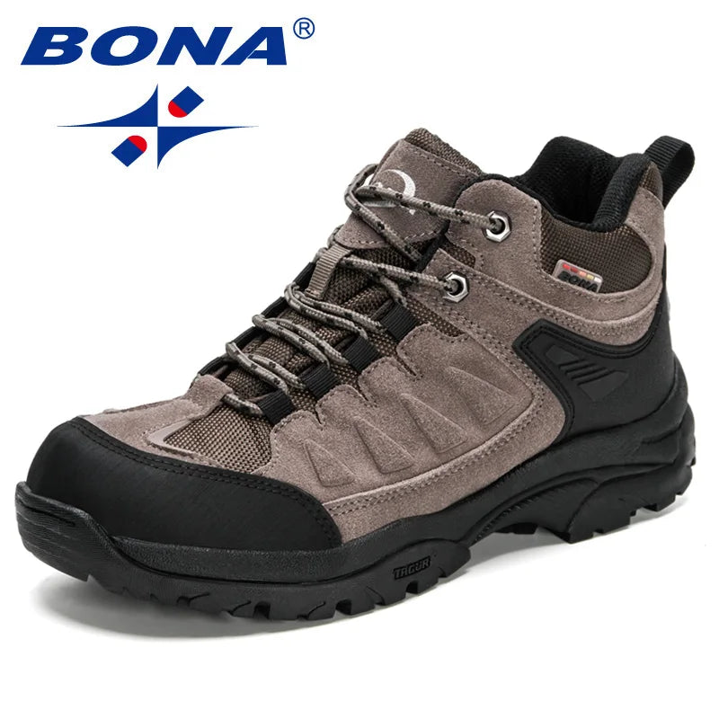 BONA  New Designers Non-slip Wear-resistant Breathable Hiking Shoes Men Outdoor Fashion casual hiking shoesHigh-quality Jogg