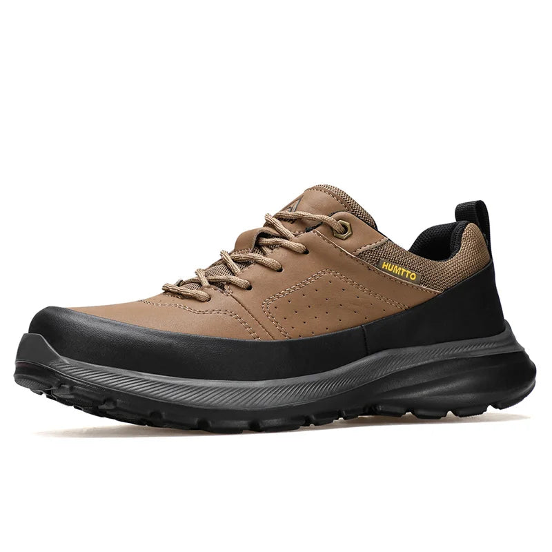 HUMTTO Leather Hiking Shoes Non-slip Men's Sports Shoes Outdoor Safety Walking Sneakers for Man Breathable Trekking Boots Men