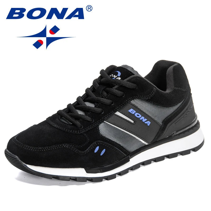 BONA 2022 New Designers Running Shoes Fashion Sneakers Men Large Size Light Comfortable Casual Shoes Man Jogging Sports Shoes