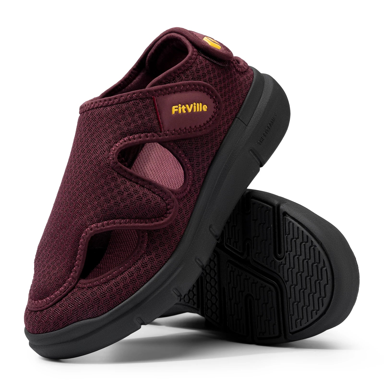 FitVille Women's Sandal Extra Wide Width Swollen Feet Walking Shoes with Adjustable Strap for Plantar Fasciitis Indoors Outdoors