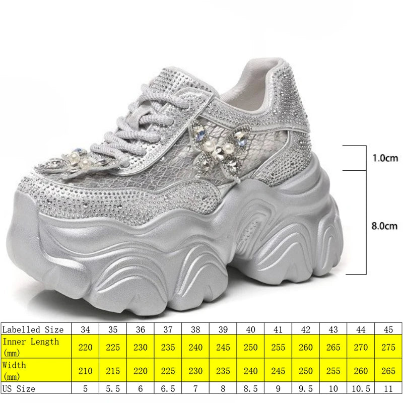 Fujin 9cm Air Mesh Microfiber Leather Chunky Sneaker Hook Ankle Boots Bling High Brand Comfy Booties Fashion Summer Shoes Women