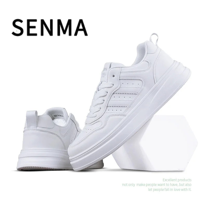 SENMA Men's Trendy Shoes Men's Shoes Breathable Thick Soled Leather Small White Shoes Fashion Board Shoes Couple Casual Shoes