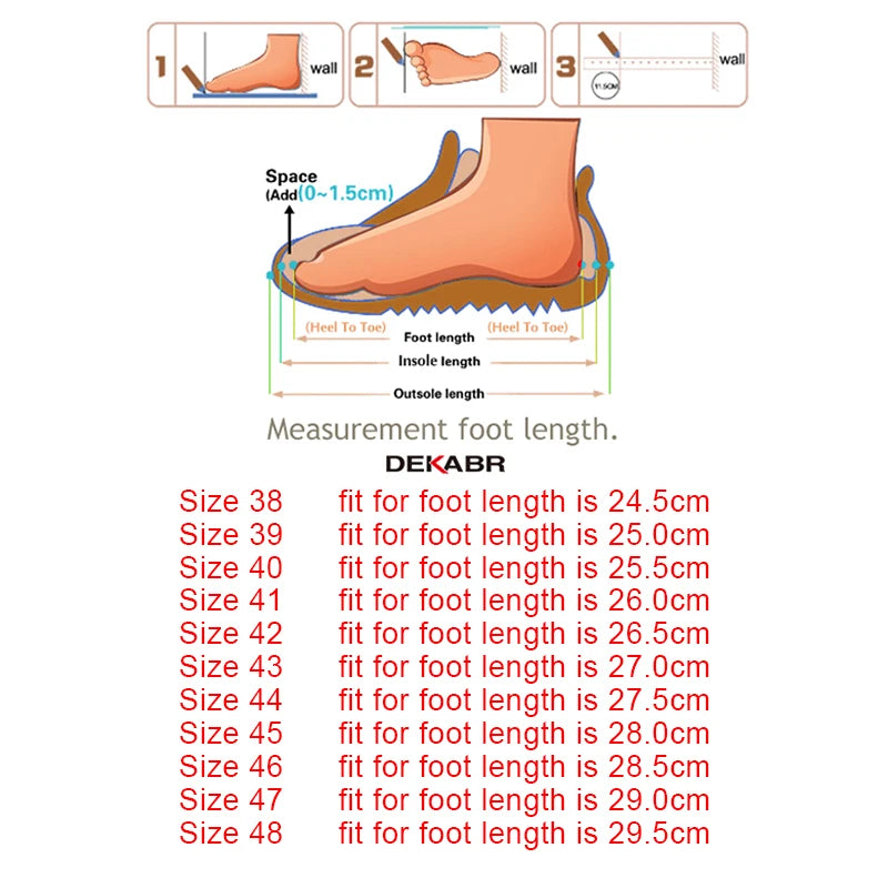 DEKABR Men's Flip Flops Fashion Genuine Leather Sweat-Absorbent Breathable Wear-Resistant Non-Slip Shoes Large Size 38-48