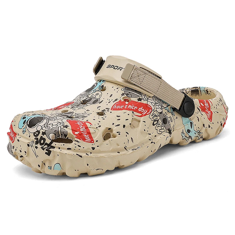 Summer Men's Clogs Rubber Sandals Man Home Garden Shoes Beach Slippers Men Big Size 47 48 Comfortable Soft Bottom Lightweight