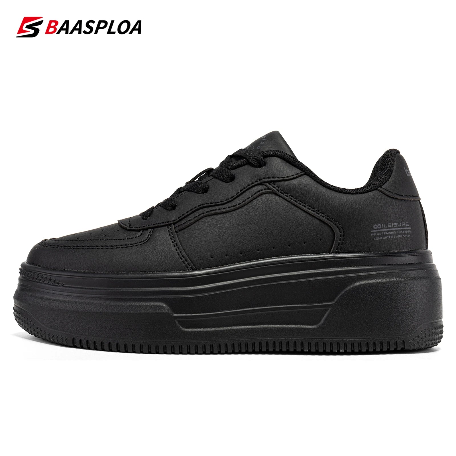Baasploa Women Casual Walking Shoes Fashion Lightweight Leather Platform Shoes Female Outdoor Non-Slip Sneakers Free Shippi