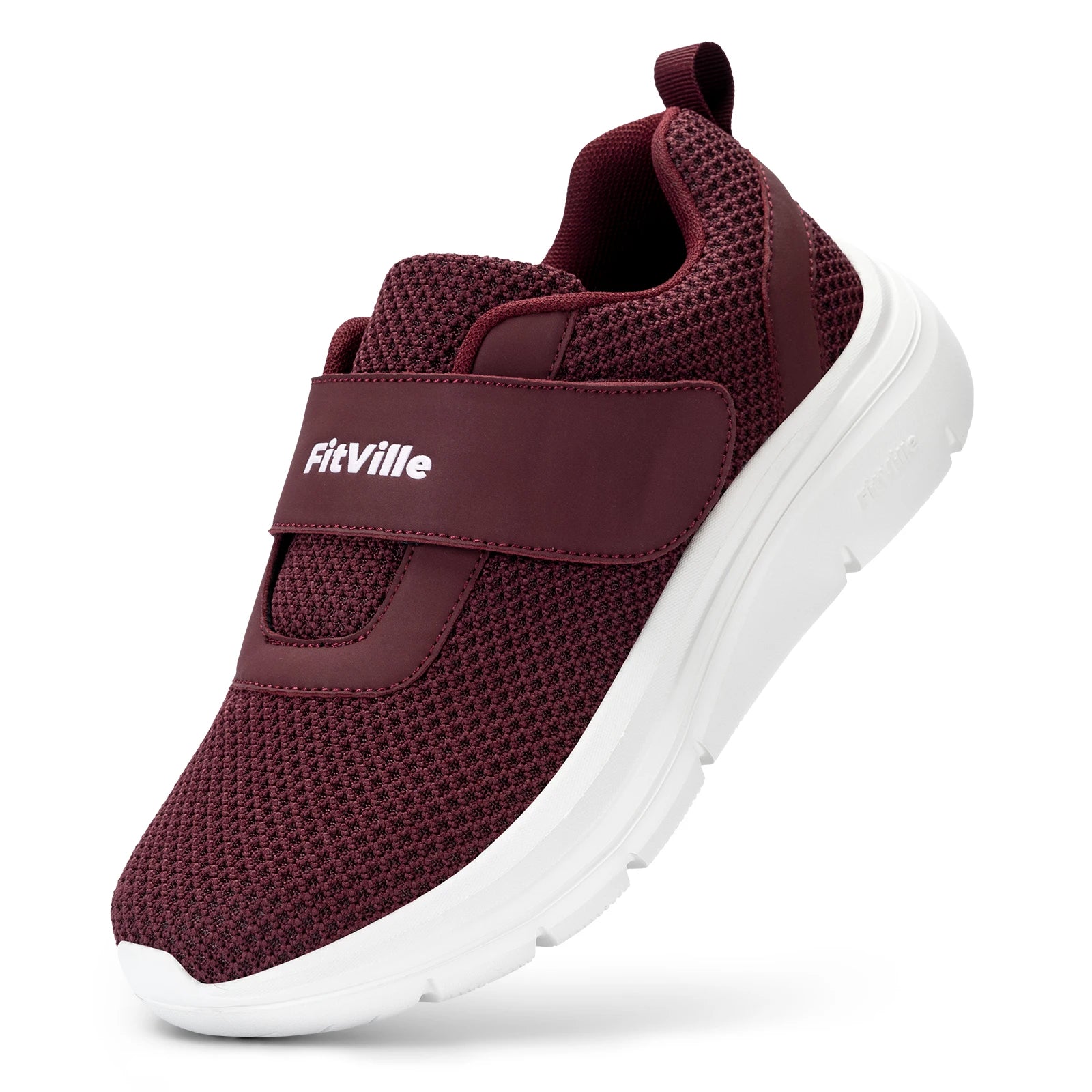 FitVille Women's Shoes Wide Diabetes Shoes Adjustable Strap for Swollen Feet Slip on Walking Lightweight Comfortable Sneakers