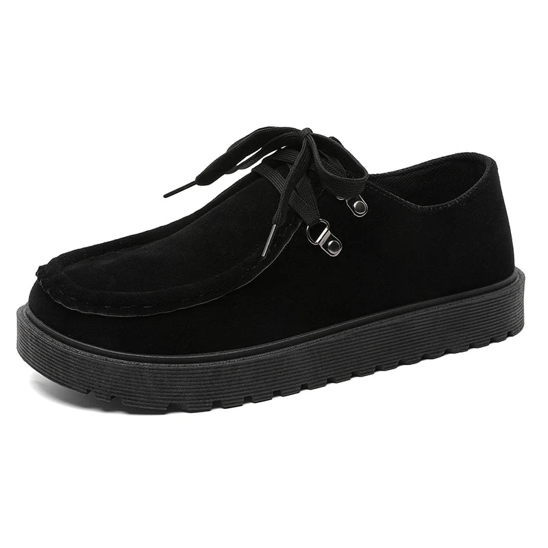 STRONGSHEN Men Casual Shoes Suede Leather Board Shoes Men Retro Thick Soled Suede Shoes Man Zapatos Para Hombre Calzado Hombre