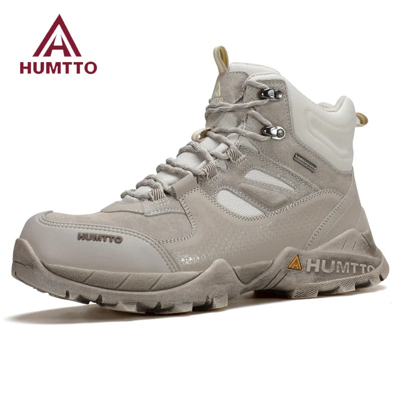 HUMTTO Waterproof Hiking Boots Luxury Designer Outdoor Trekking Shoes for Men Climbing Sneakers Leather Safety Mens Ankle Boots