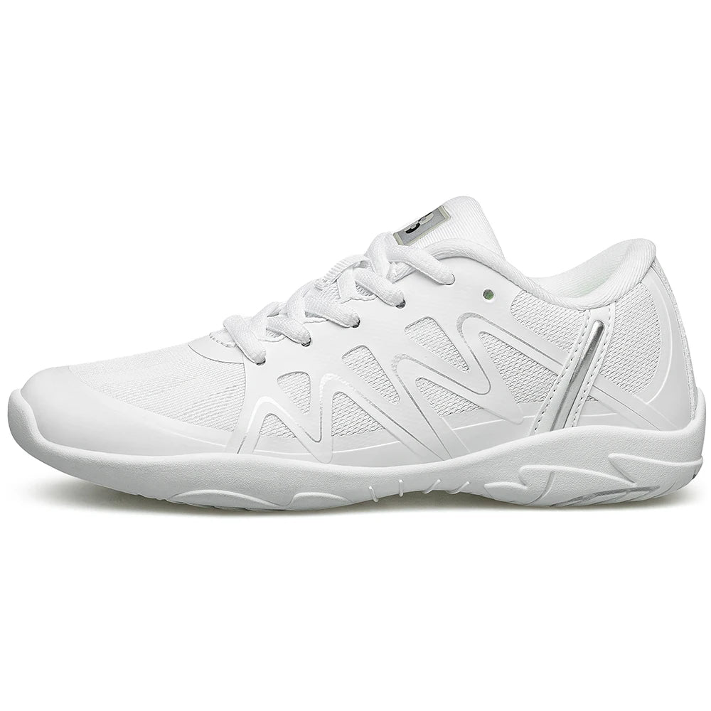BAXINIER Girls Cheer Shoes White Cheerleading Dance Sneakers Youth Shool Athletic Training Tennis Shoes Kids Walking Footwear