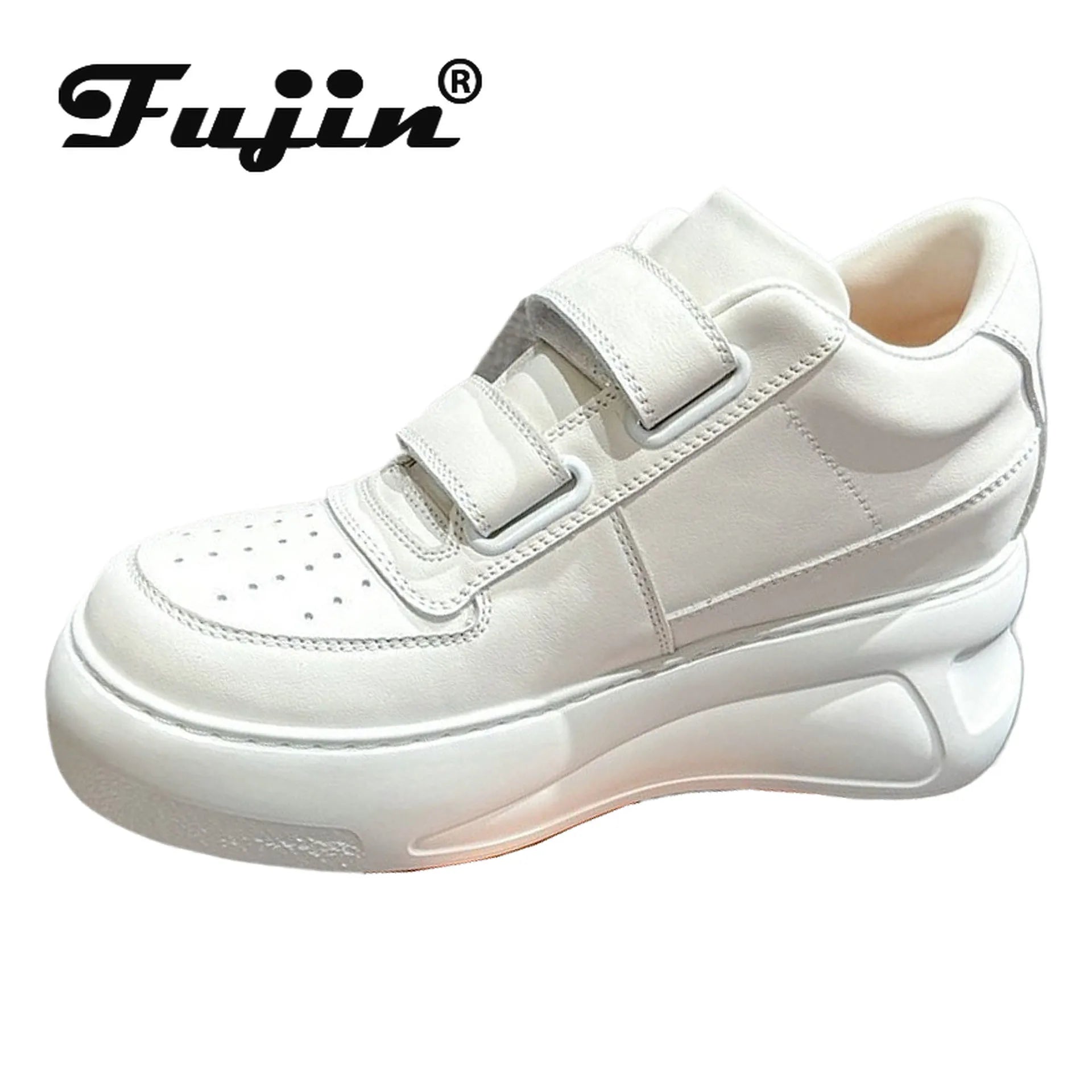 Koznoy 6cm 8cm 10cm 12cm Genuine Leather Booties Retro Spring Platform Autumn Flats Hook Chimney Women Boots Ankle Shoes