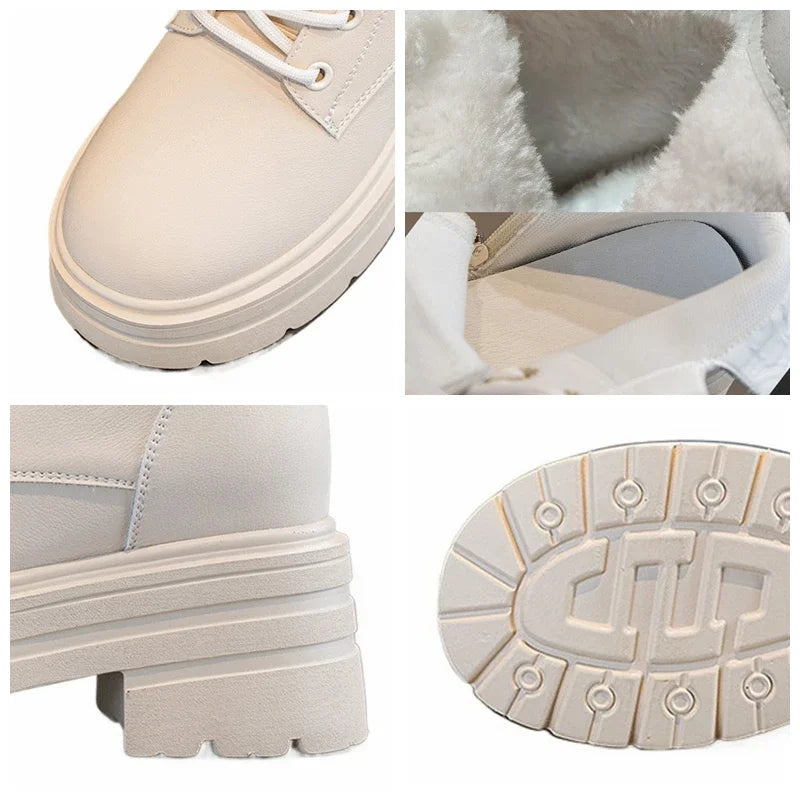 Fujin 8cm Cow Suede Genuine Leather Platform Wedge Flats Women Spring Chelsea Luxury Shoes  Ankle Autumn Booties Chunky Heels