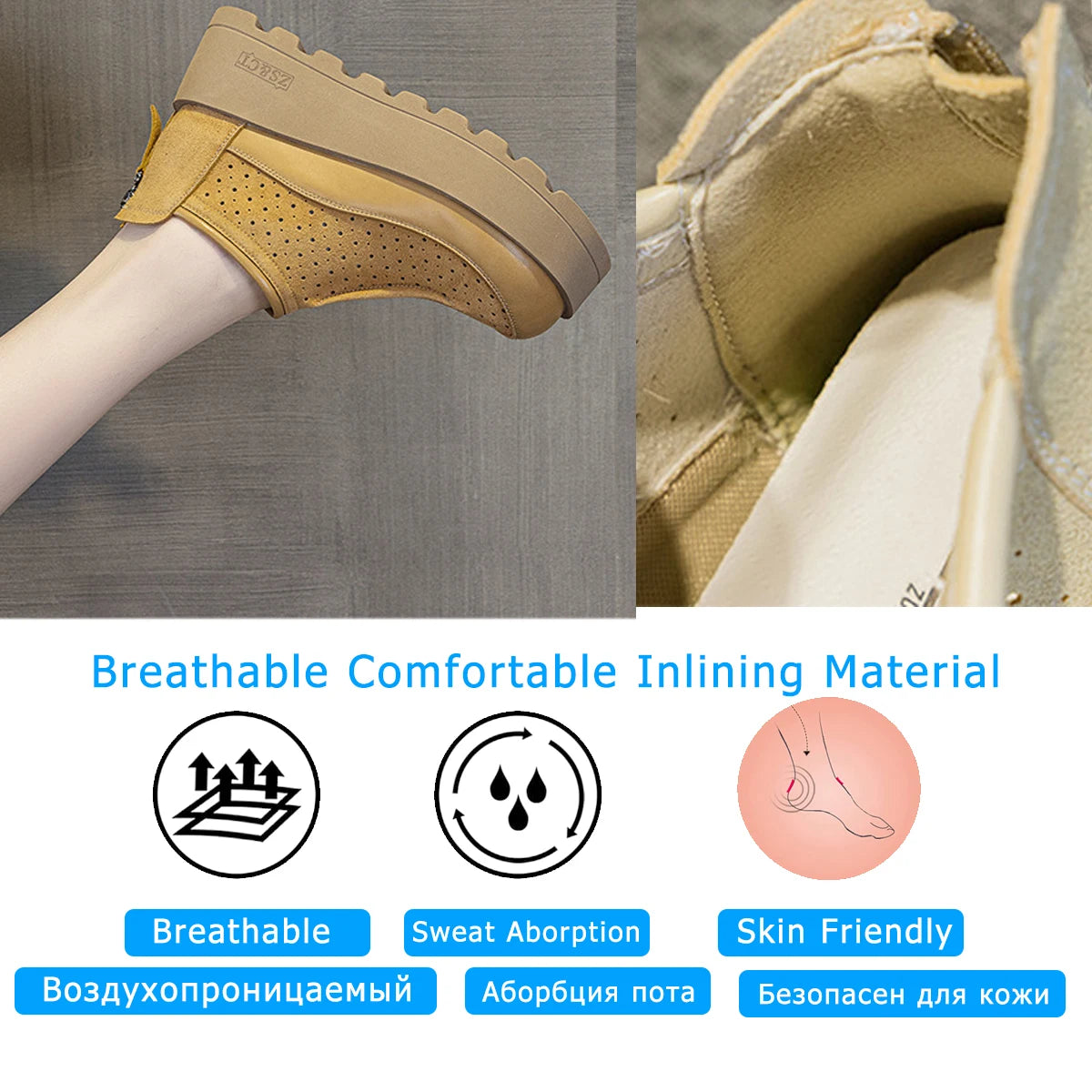 Fujin 6CM Suede Cow Genuine Leather Moccasins Women Platform Wedge Flats Women Shoes Ankle Booties Females ZIP Pumps Shoes