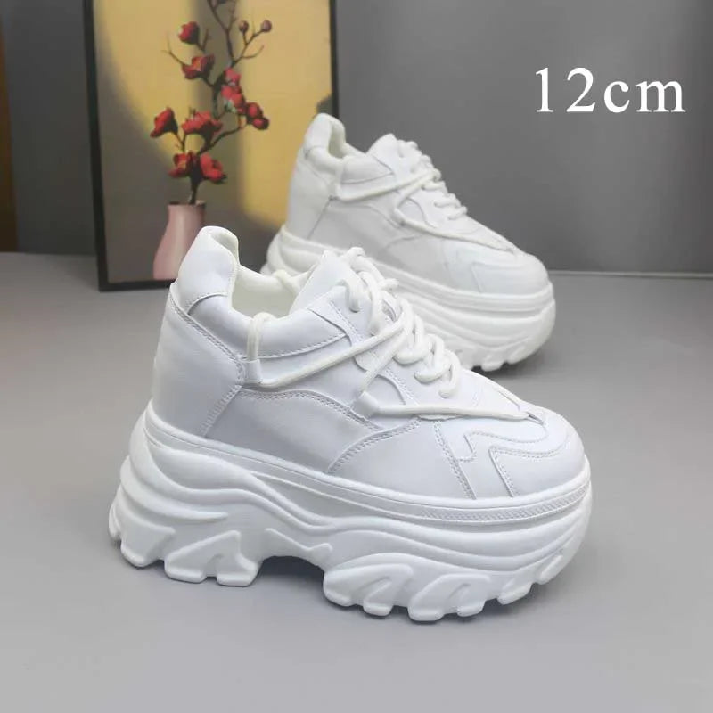 Fujin 10CM 12cm 14cm Suede Genuine Leather Fashion Autumn Chunky Sneakers Women Causal Flats Platform Wedge Spring Shoes